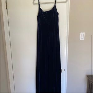 Revelry Skye Velvet Dress in Navy Blue, size 2, Maternity